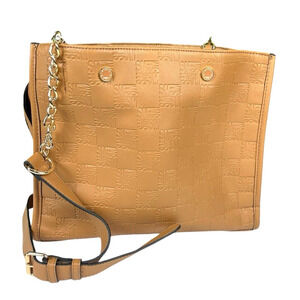 Steve Madden Embossed Satchel Bag with Crossbody option in Bjeannee True Cognac